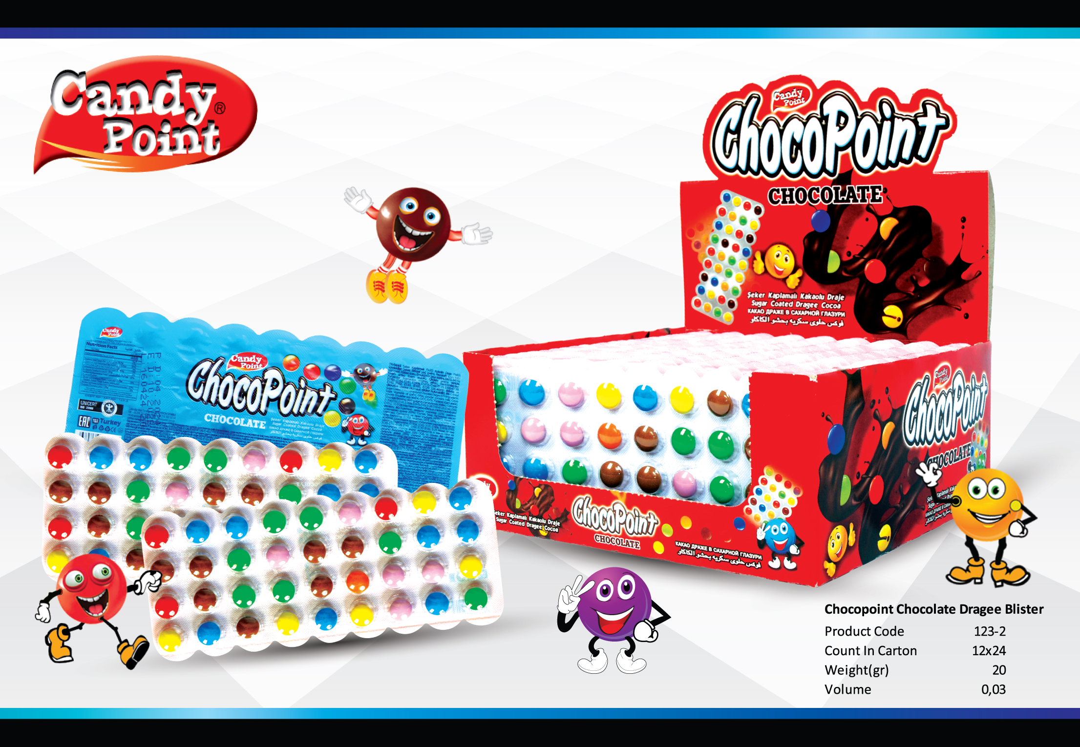 Choco Point Chocolate Blister Şeker Kaplamalı Kakaolu Draje 